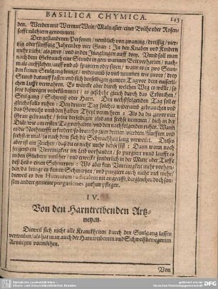 IV. Von den Harntreibenden Artzneyen.