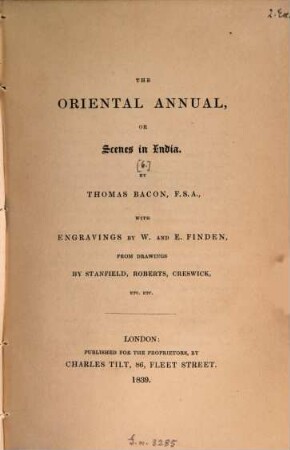 The oriental annual : containing a series of tales, legends, & historical romances. 1839