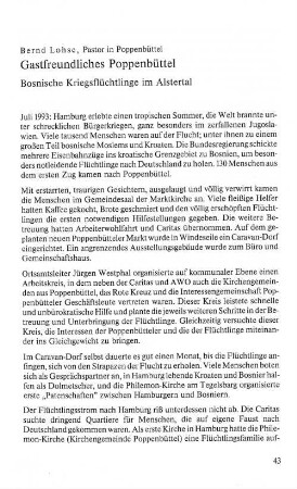 Gastfreundliches Poppenbüttel : Bosnische Kriegsflüchtlinge im Alstertal