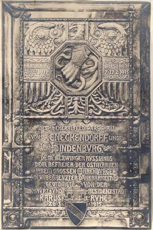 Ehrenbürger der Stadt Karlsruhe. Paul von Hindenburg (02.10.1847-02.08.1934); Reichspräsident; Ehrenbürger seit 26.03.1915