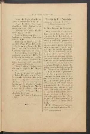 Creación del Real Consulado : Documento autógrafo é inédito de D. Francisco Arango