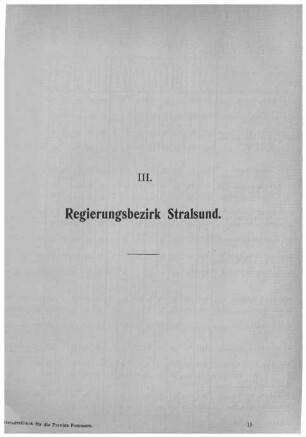 III. Regierungsbezirk Stralsund