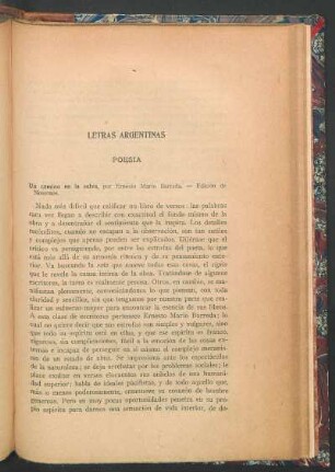 Letras argentinas : Poesía