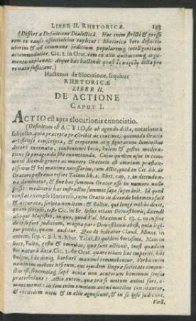 Hactenus de Elocutione, sequitur Rhetoricae Liber II. De Actione ...