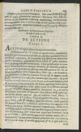 Hactenus de Elocutione, sequitur Rhetoricae Liber II. De Actione ...