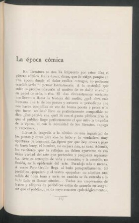La época cómica