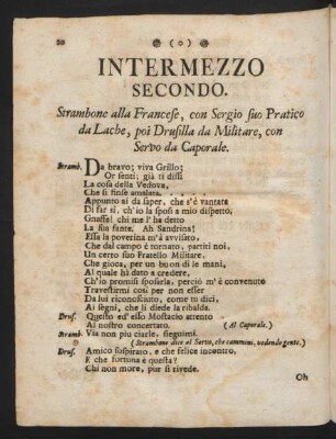 Intermezzo Secondo. Anderes Zwischen-Spiel.