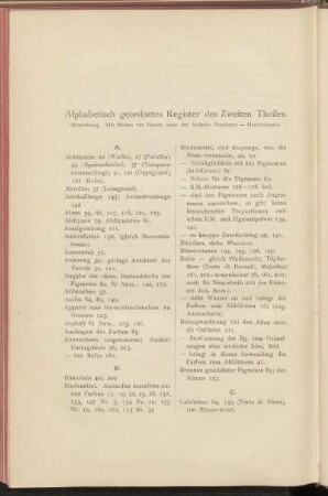 Alphabetisch geordnetes Register des Zweiten Theiles.
