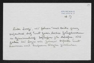 Brief von Brigitte Bermann Fischer an Margarete Hauptmann