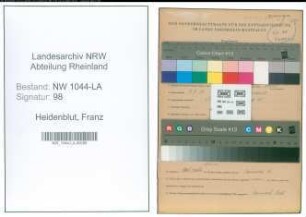 Entnazifizierung Franz Heidenblut , geb. 07.08.1894 (Fleischbeschauer)