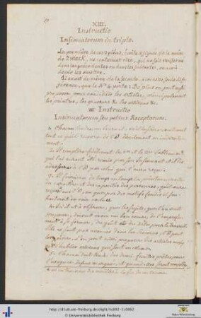 XIII. Instructio Insinuatorum in triplo.