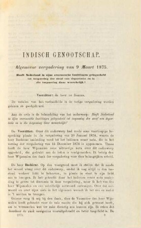 Algemeene vergadering van 9 Maart 1875