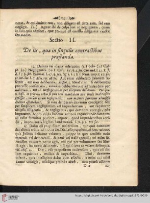 Sectio II: De iis, quæ in singulis contractibus præstanda