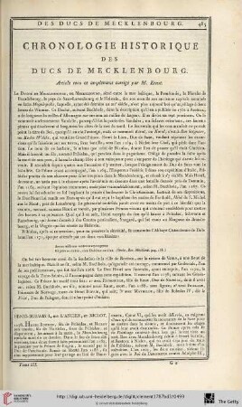 Chronologie historique des ducs de Mecklenbourg