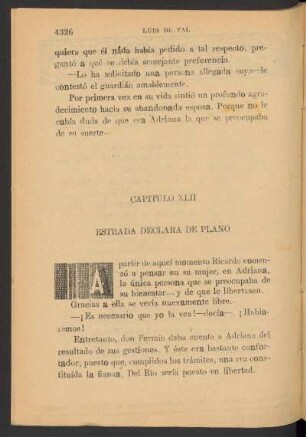 Capítulo XLII - Estrade declara de plano