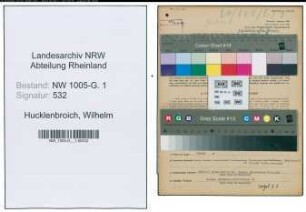 Entnazifizierung Wilhelm Hucklenbroich , geb. 23.02.1897 (Gaertner)