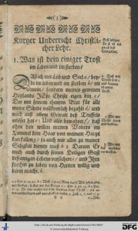 Kurtzer Underricht Christlicher Lehr.