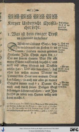 Kurtzer Underricht Christlicher Lehr.