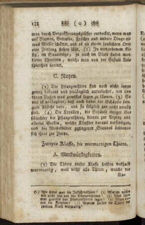 Zweyte Klasse, die wurmartigen Thiere.