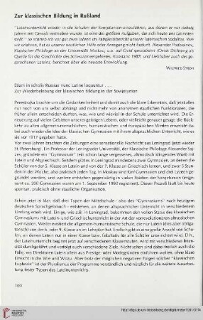 34: Zur klassischen Bildung in Rußland