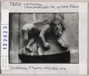 Prag: Veitsdom, Chorstrebepfeiler, Wilder Mann