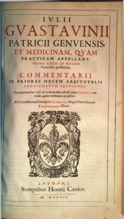 Commentarii in priores decem Aristotelis problematum sectiones