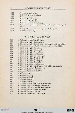 Zilverwerken (Nr. 1200-1321)