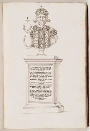 Bildnisbüste des byzantinischen Kaisers Staurakios, in: Series continuata omnium Imperatorum [...], Bd. 3, Bl. 33