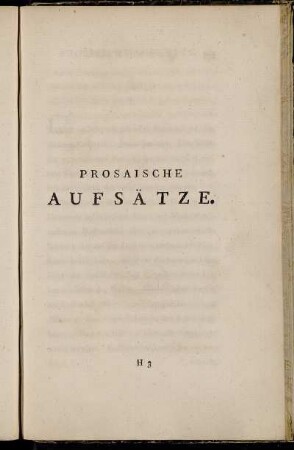 Prosaische Aufsätze
