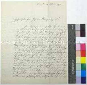 Brief von Wilhelm Kahl an den preußischen Ministerialbeamten Friedrich Althoff betreffend seine Berufung an die Berliner Friedrich-Wilhelms-Universität