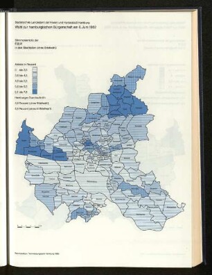 Stimmenanteile der F.D.P. in den Stadtteilen