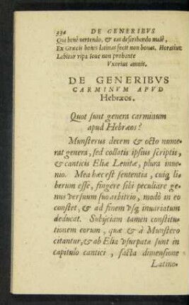 De Generibus Carminum Apud Hebraeos.
