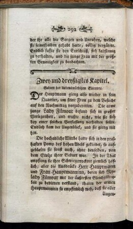 Zwey und dreyßigstes Kapitel. Geburt der liebenswürdigen Eleonore.