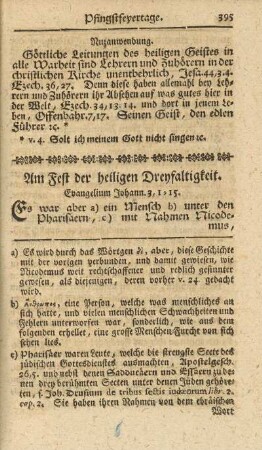 Am Fest der heiligen Dreyfaltigkeit