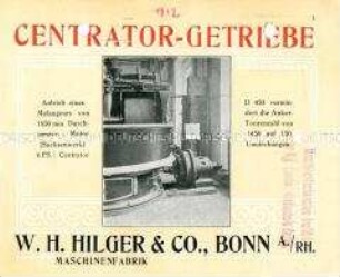 Werbekarte über Zentrator-Getriebe