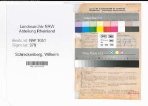 Entnazifizierung Wilhelm Schreckenberg , geb. 07.10.1893 (Verwaltungsbeamter)