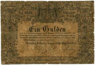 Geldschein, Gulden, 12.8.1847