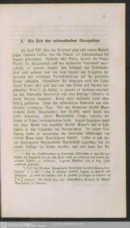 I. Die der schwedischen Occupation