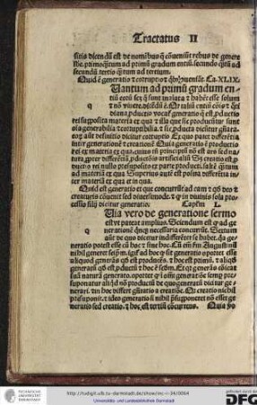 Quid est generatio et corruptio et quibus conveniant, capitulum XLIX.
