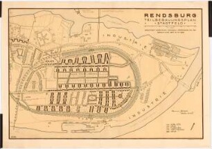 Bebauungspläne zur Stadterweiterung Stadtfeld und Königskoppel, Rendsburg: Grund- und Lageplan Stadtfeld 1:2000
