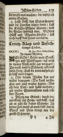 Creutz- Klag- und Anfechtungs-Lieder. - In Pest- und theurer Zeit.