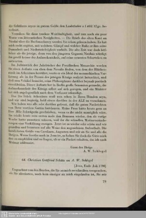 Christian Gottfried Schütz an August Wilhelm von Schlegel, Jena, Ende Juli 1798