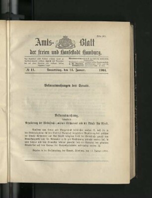 No. 11, 14. Januar 1904.