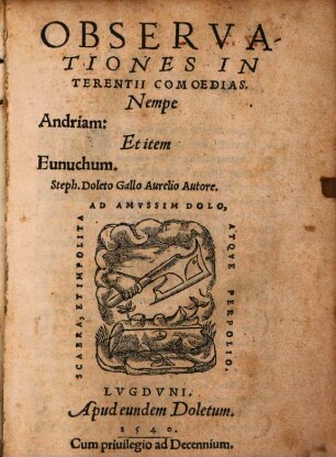 Observationes in Terentii Comoedias Andriam et Eunuchum