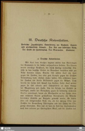 III. Deutsche Kolonisation