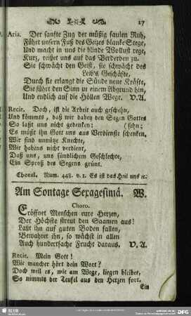Am Sontage Sexagesimae. W.