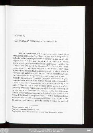 Chapter VI The Armenian National Constitution