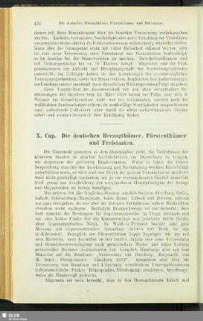 X. Cap. Die deutschen Herzogthümer, Fürstenthümer und Freistaaten