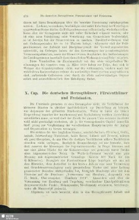 X. Cap. Die deutschen Herzogthümer, Fürstenthümer und Freistaaten