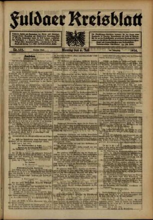 Zweite Ausgabe vom Montag, den 06. Juli 1914.